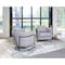 Armen Living Swan Contemporary Accent Chair with Black Iron Finish Gray Fabric LCSWCHGR - alternate 3